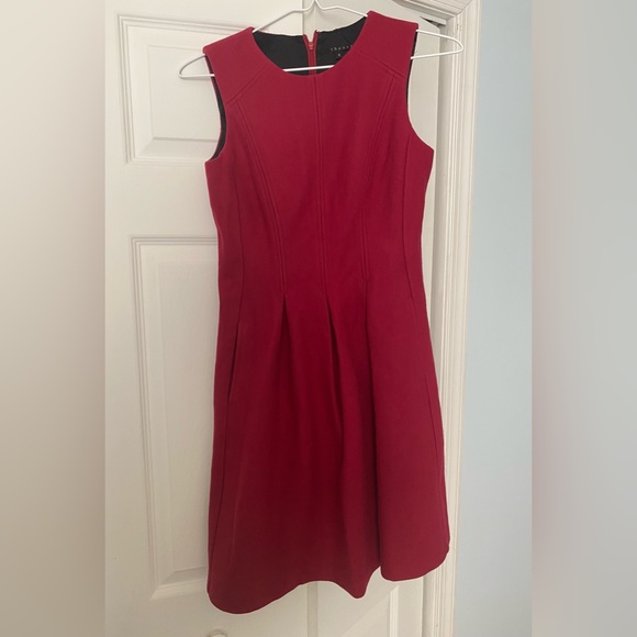 🔴SOLD🔴THEORY WOOL DRESS! Adison Red Wool Blend Dress XS - Picture 7 of 8